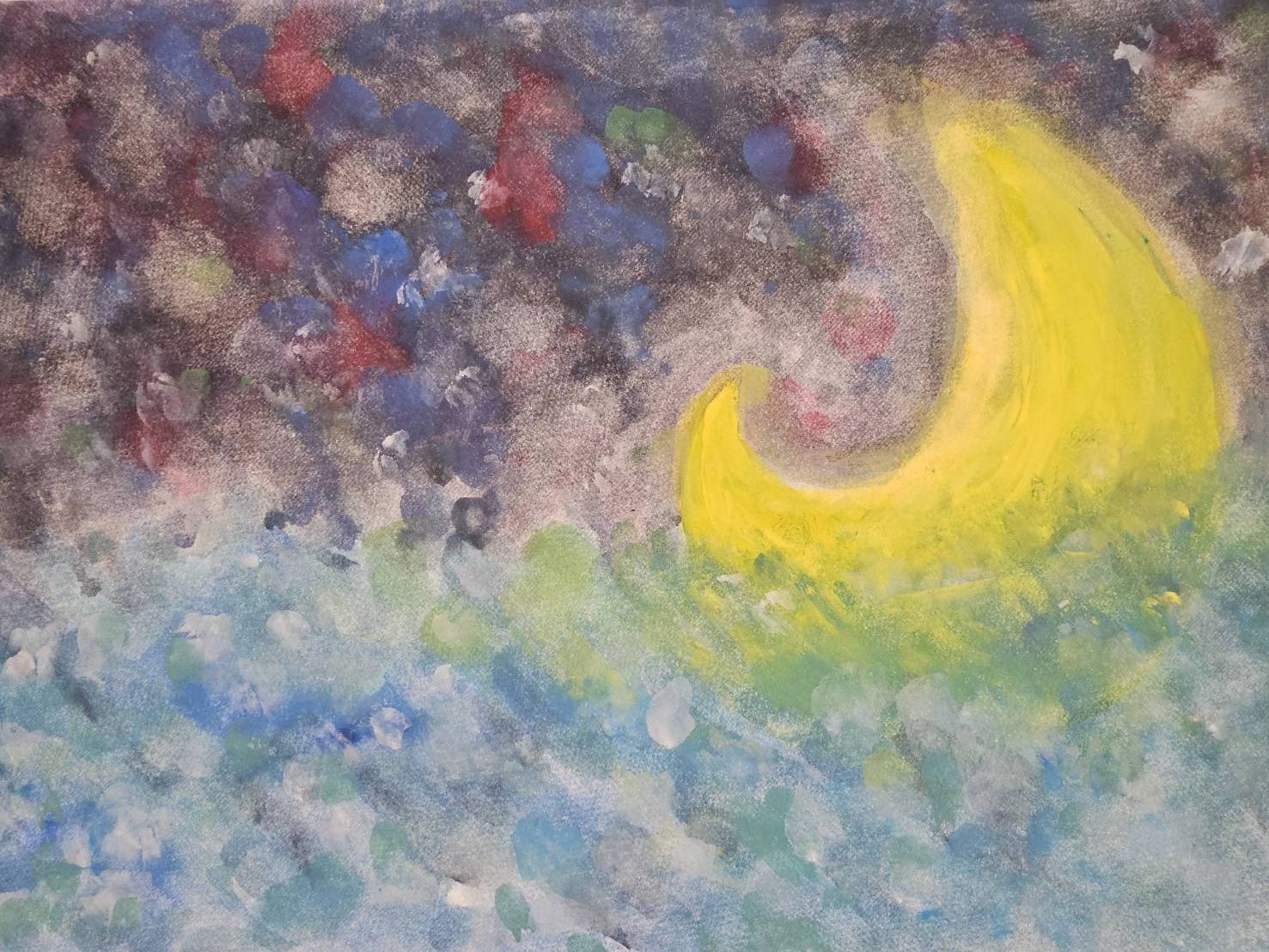 月と夜空のイラスト